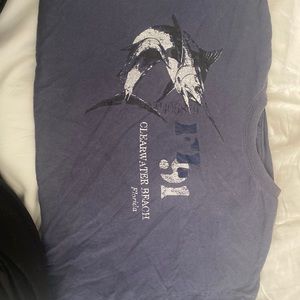 XL single stitch t shirt blue